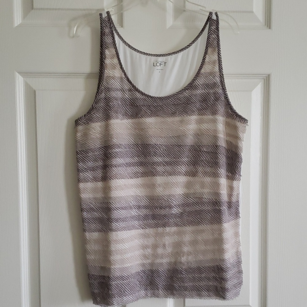 Loft tank with varying shades of beige fabric